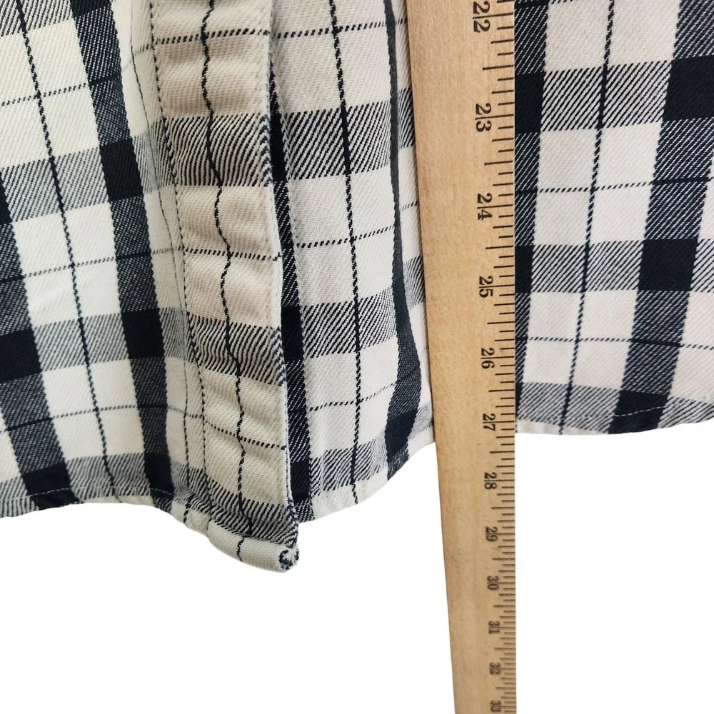 FILSON Alaskan Guide Shirt Womens Medium Cream Black Plaid Flannel Button Front - Picture 9 of 12